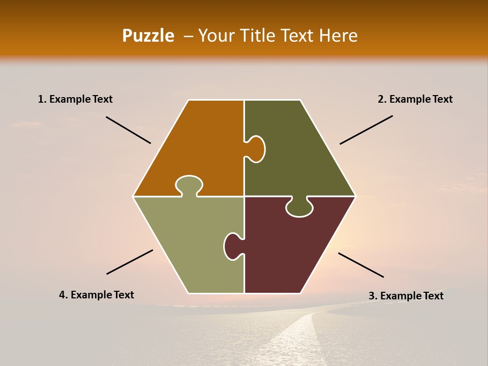 Background Way Sunset PowerPoint Template