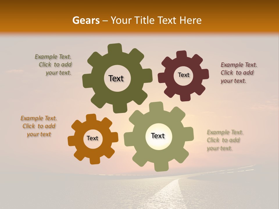 Background Way Sunset PowerPoint Template