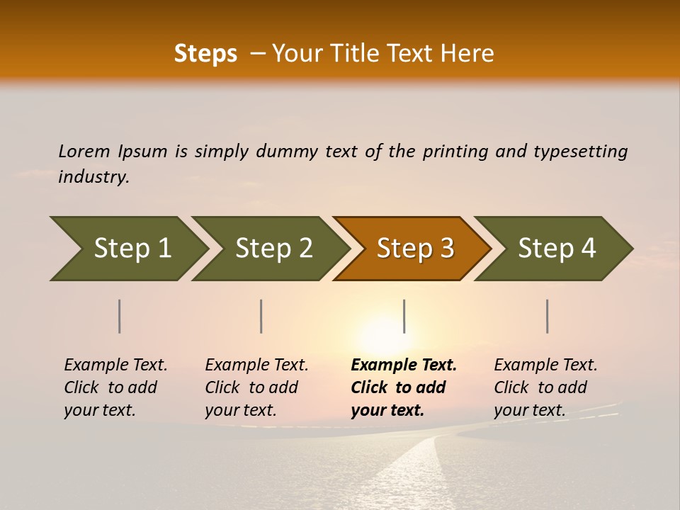 Background Way Sunset PowerPoint Template