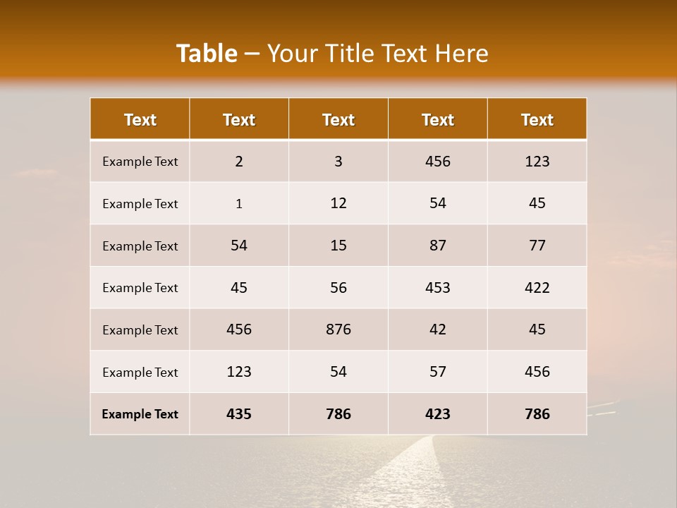 Background Way Sunset PowerPoint Template