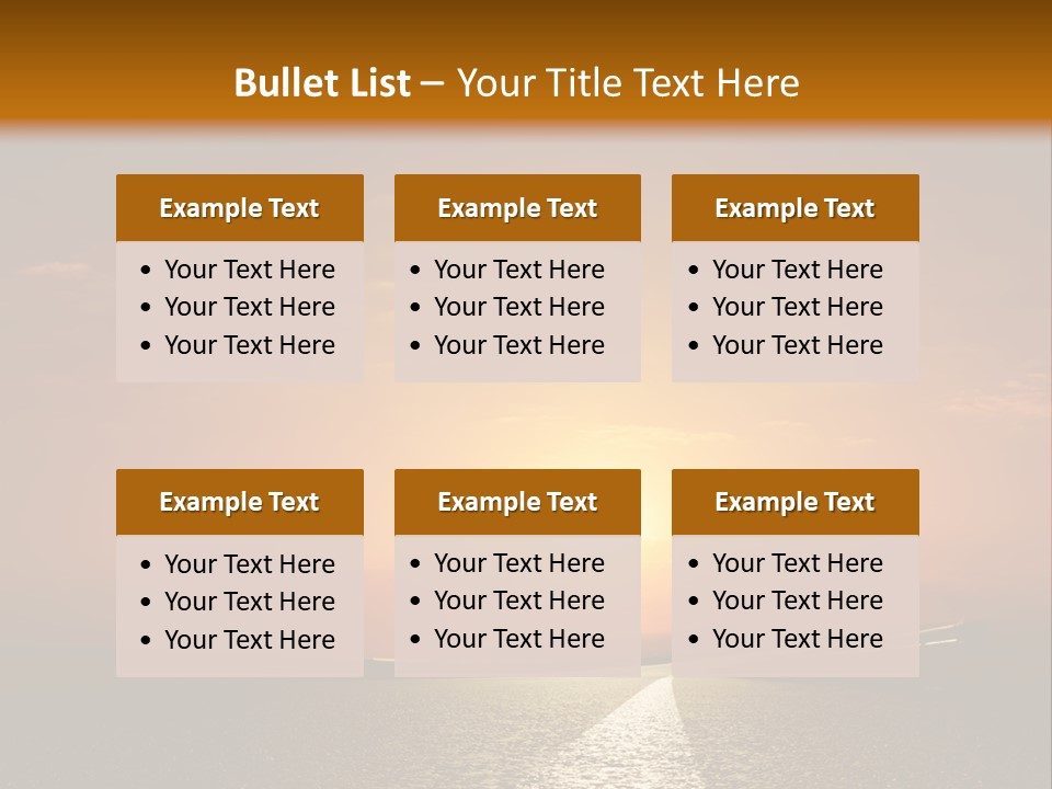 Background Way Sunset PowerPoint Template
