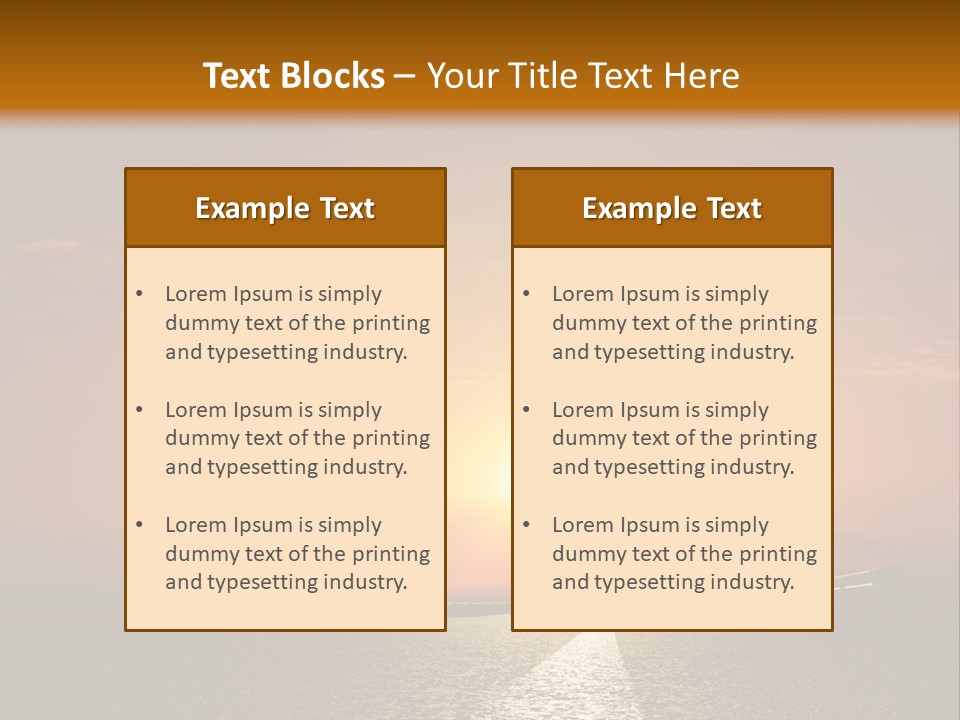 Background Way Sunset PowerPoint Template