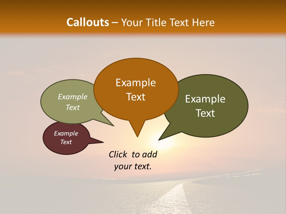Background Way Sunset PowerPoint Template