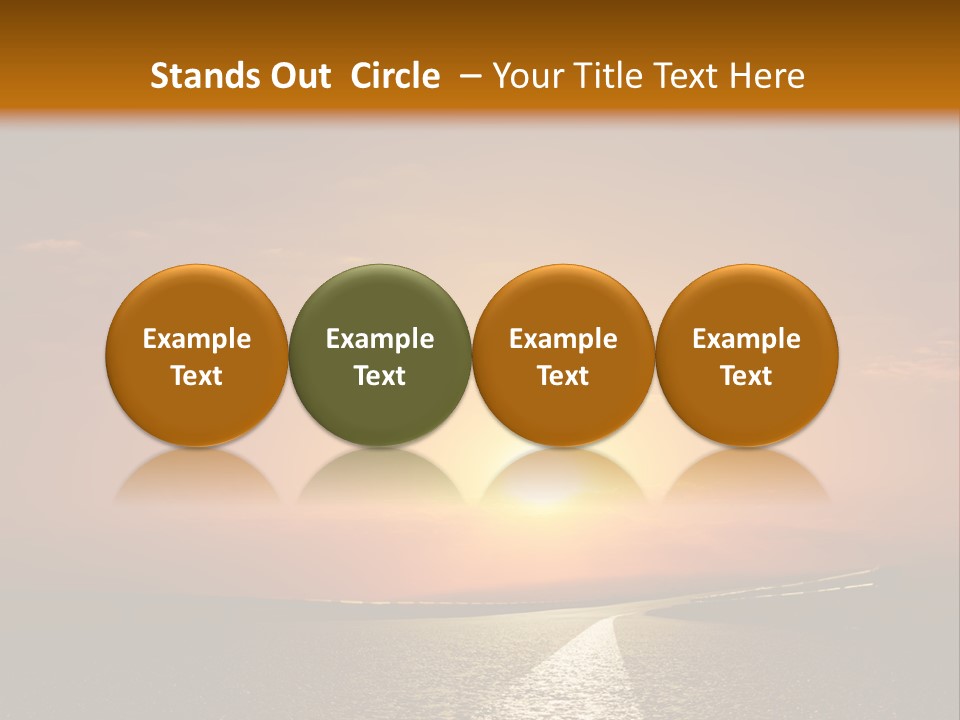 Background Way Sunset PowerPoint Template