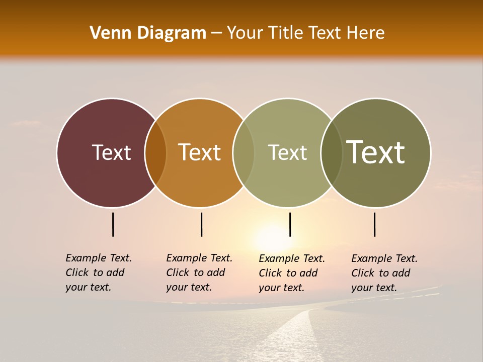 Background Way Sunset PowerPoint Template