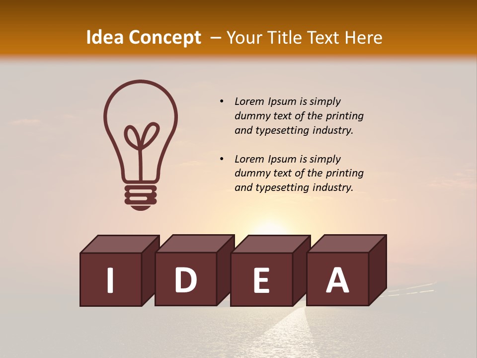 Background Way Sunset PowerPoint Template