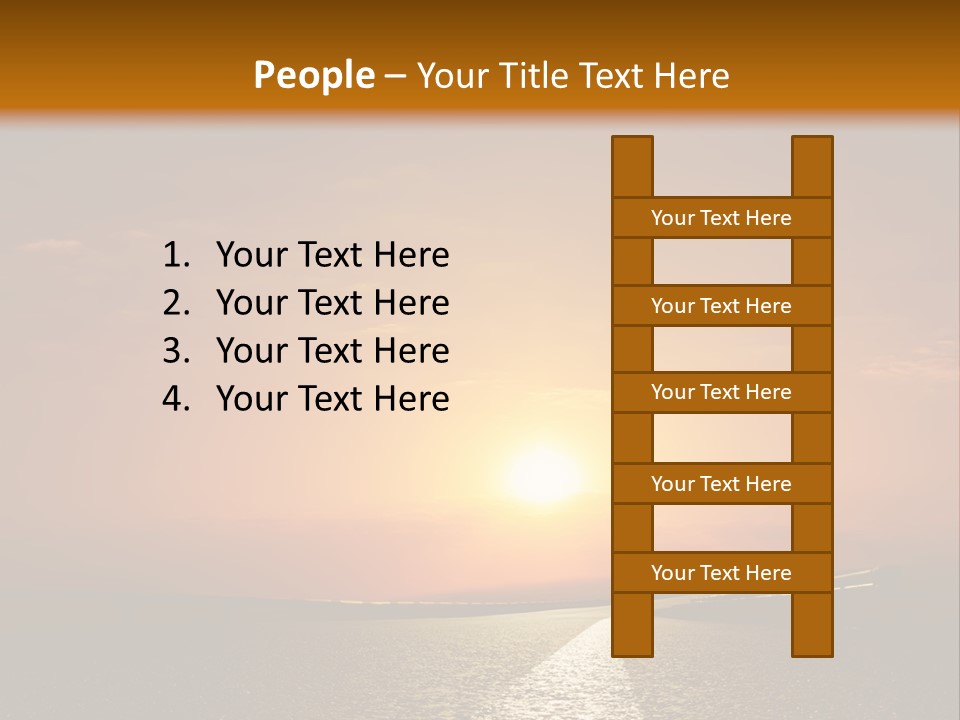 Background Way Sunset PowerPoint Template