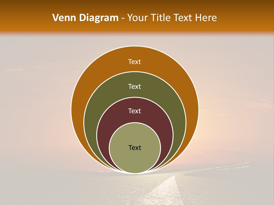 Background Way Sunset PowerPoint Template