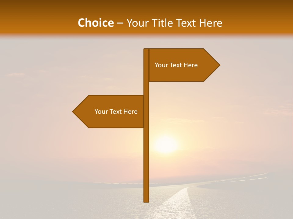 Background Way Sunset PowerPoint Template