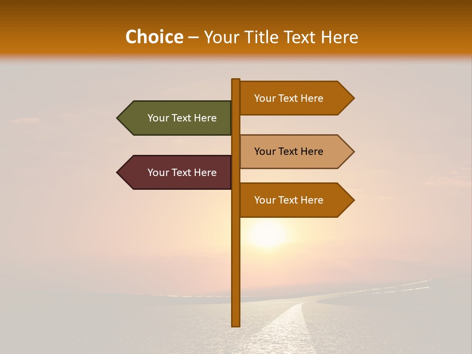 Background Way Sunset PowerPoint Template