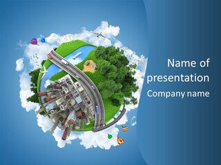 Transport Metro Clouds PowerPoint Template