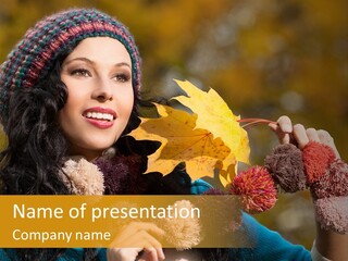 Beauty Maple Lady PowerPoint Template