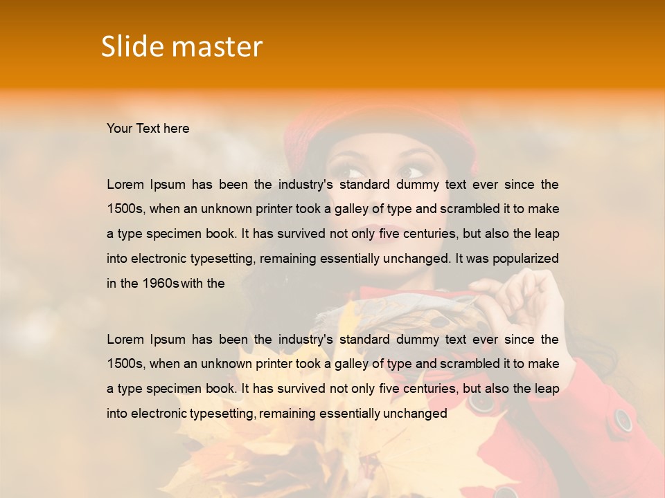 Leaf Female Yellow PowerPoint Template