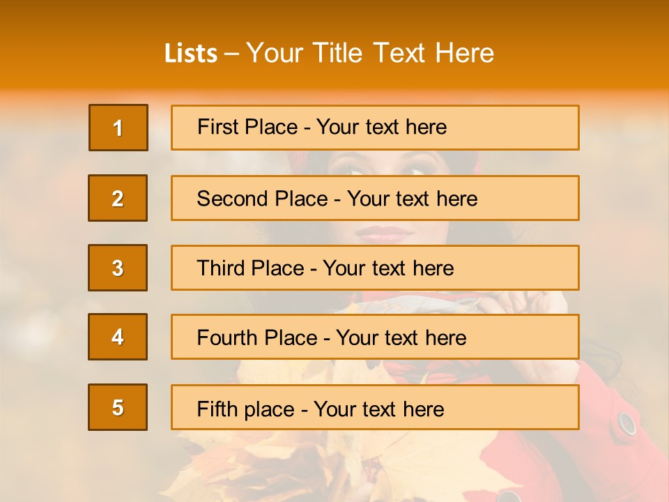 Leaf Female Yellow PowerPoint Template