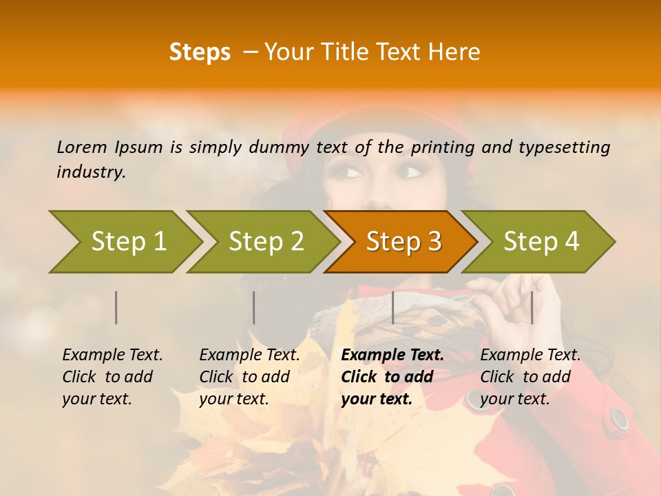 Leaf Female Yellow PowerPoint Template