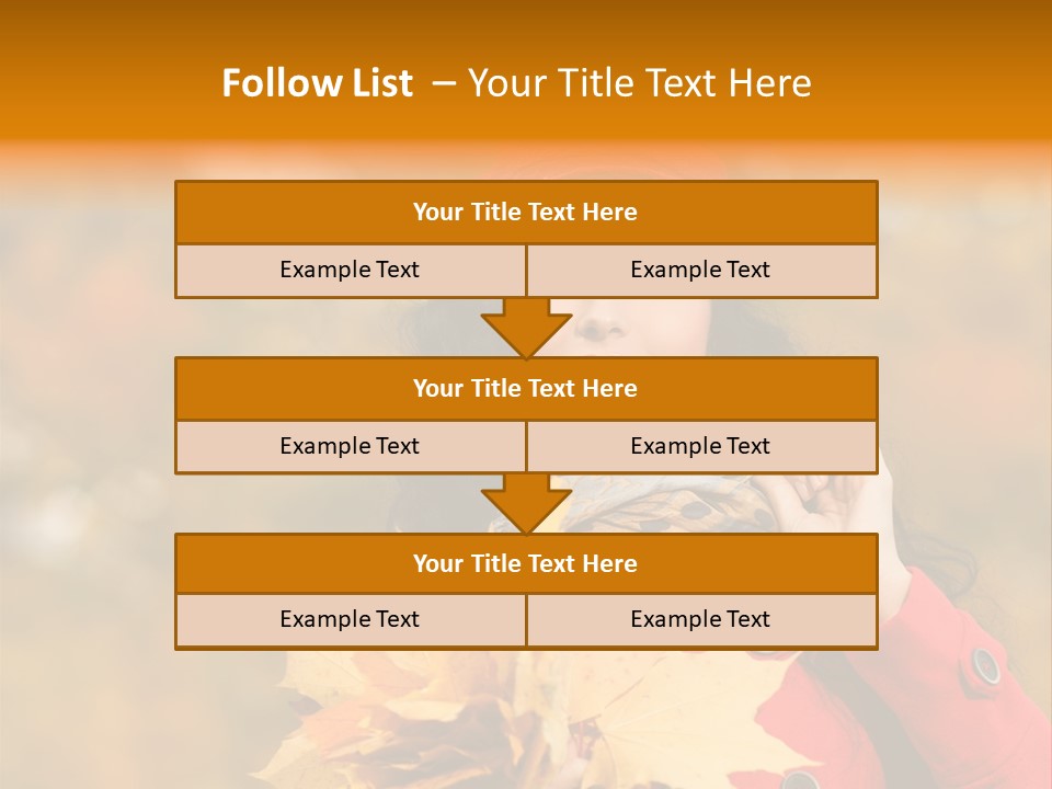 Leaf Female Yellow PowerPoint Template