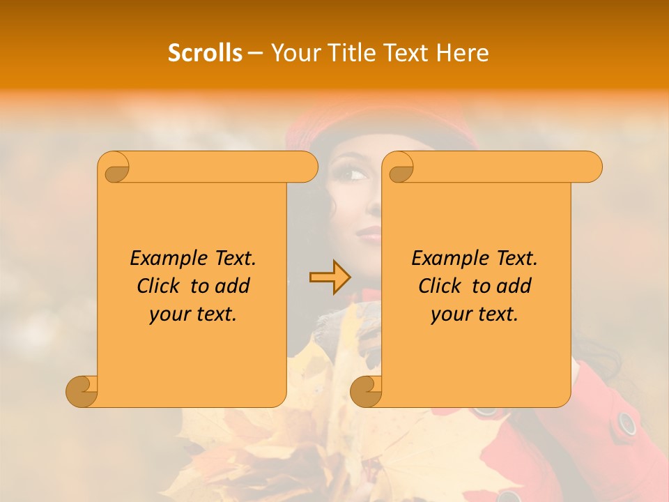 Leaf Female Yellow PowerPoint Template