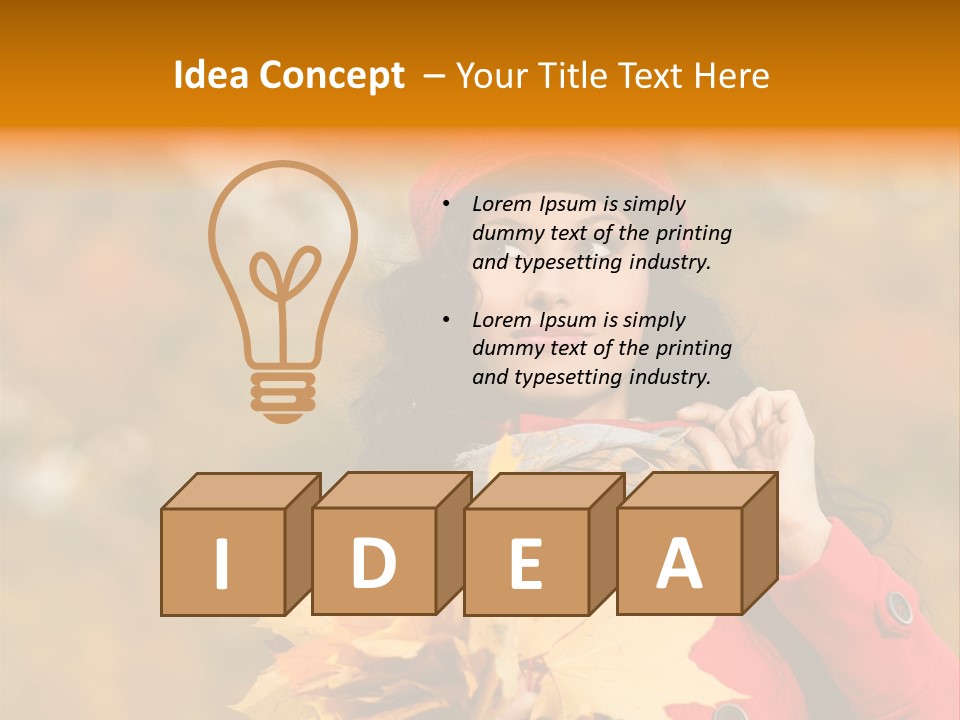 Leaf Female Yellow PowerPoint Template