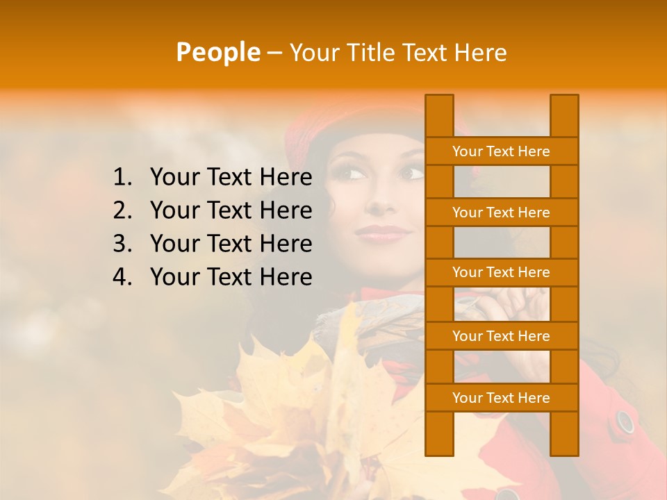 Leaf Female Yellow PowerPoint Template