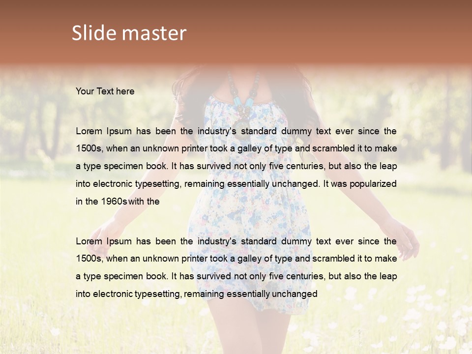 Female Woman Joy PowerPoint Template