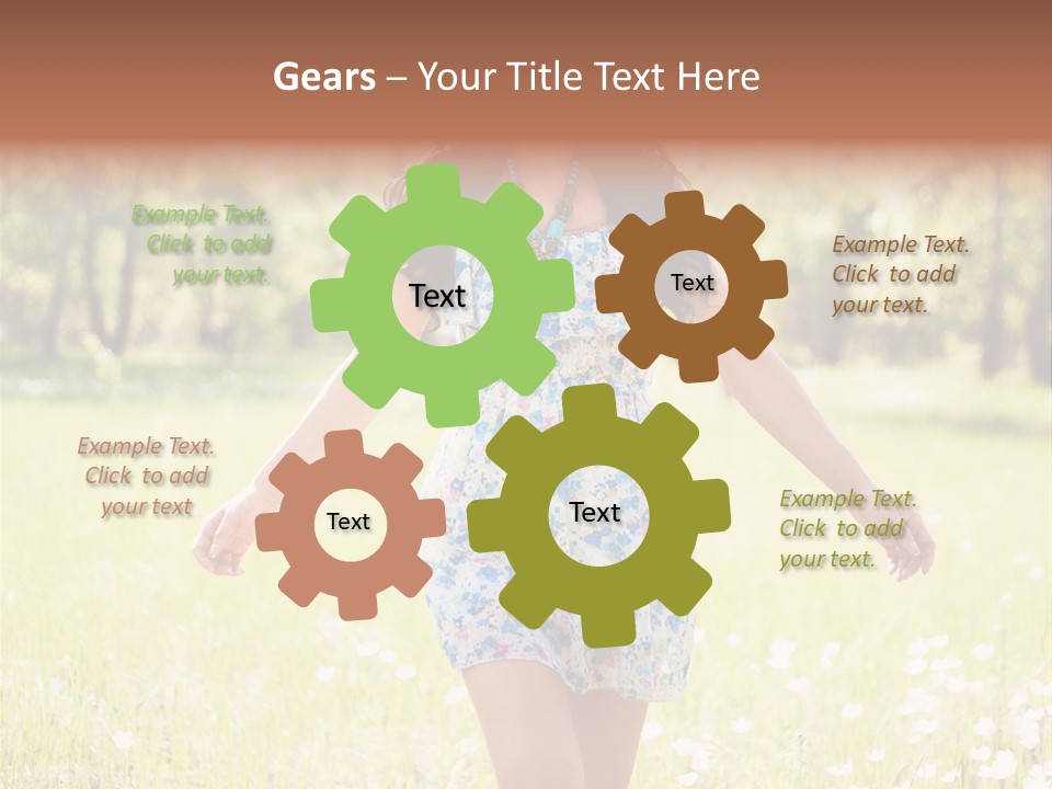 Female Woman Joy PowerPoint Template