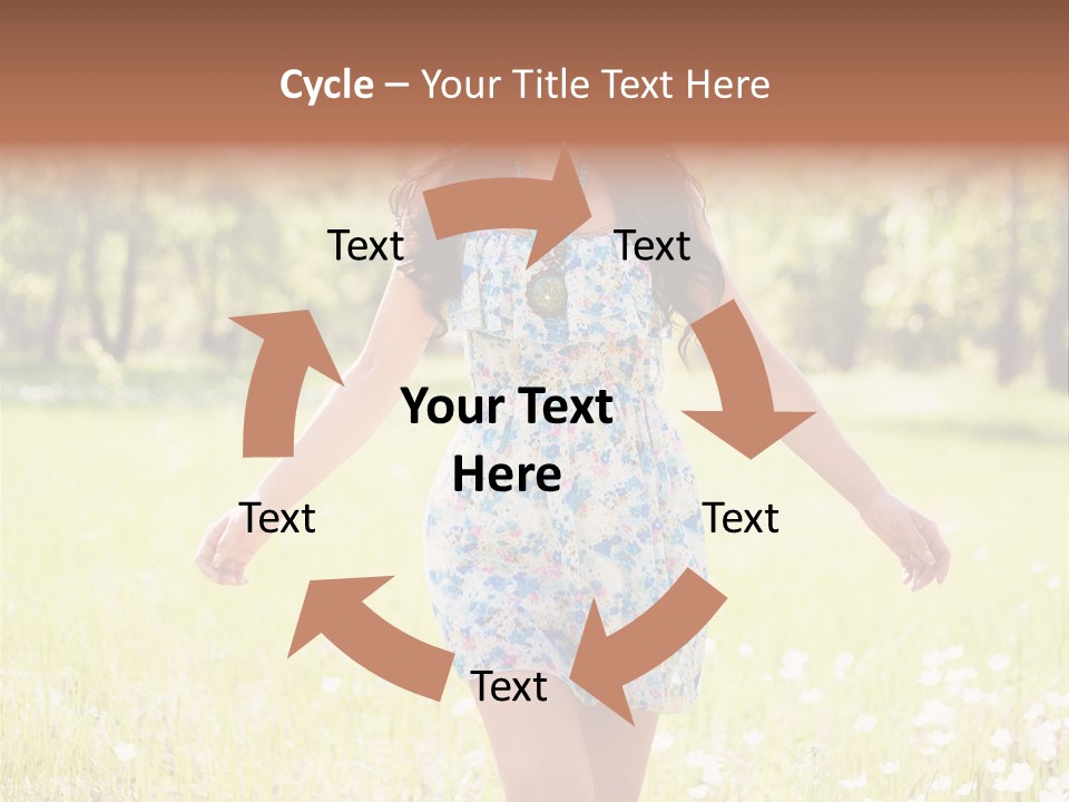 Female Woman Joy PowerPoint Template