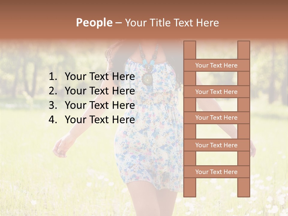 Female Woman Joy PowerPoint Template