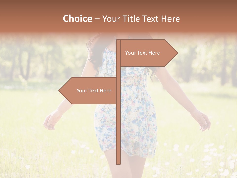 Female Woman Joy PowerPoint Template