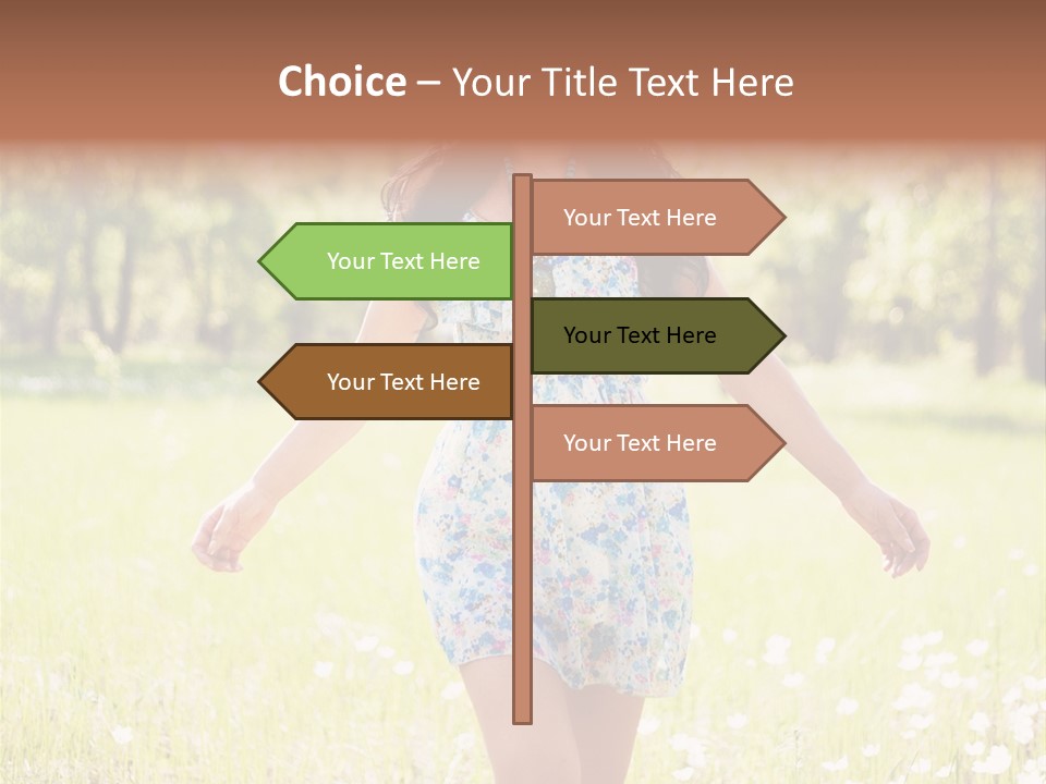 Female Woman Joy PowerPoint Template