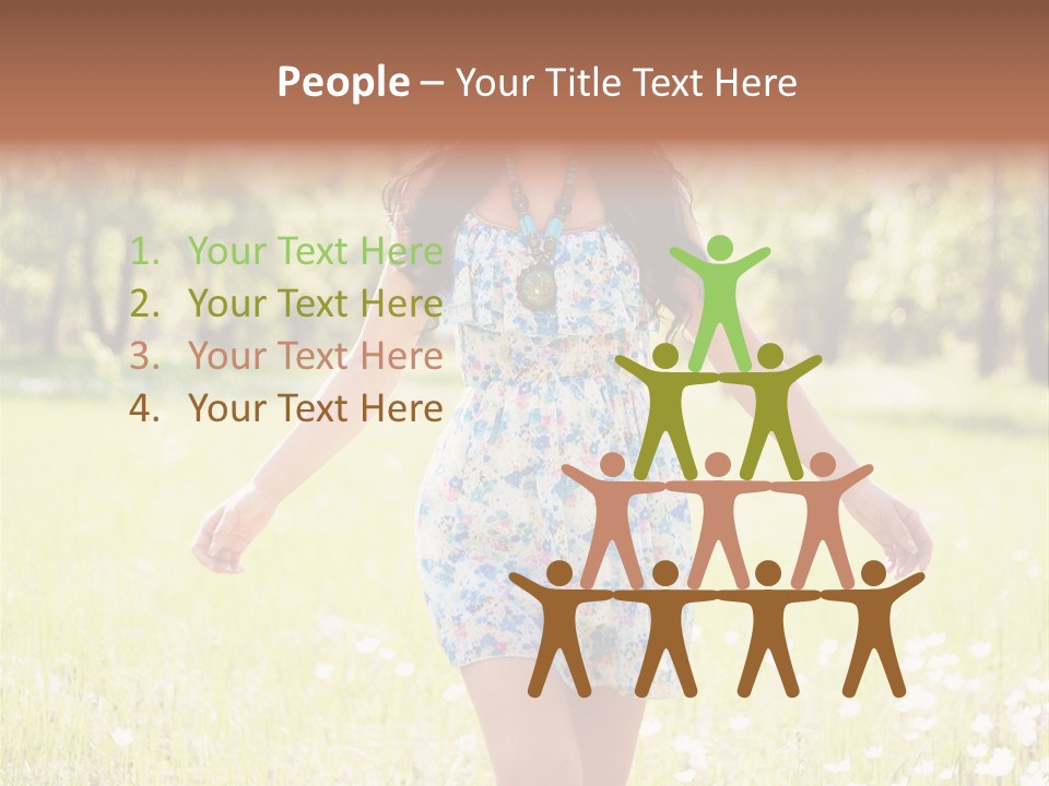 Female Woman Joy PowerPoint Template