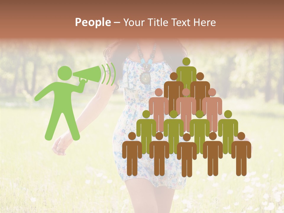 Female Woman Joy PowerPoint Template