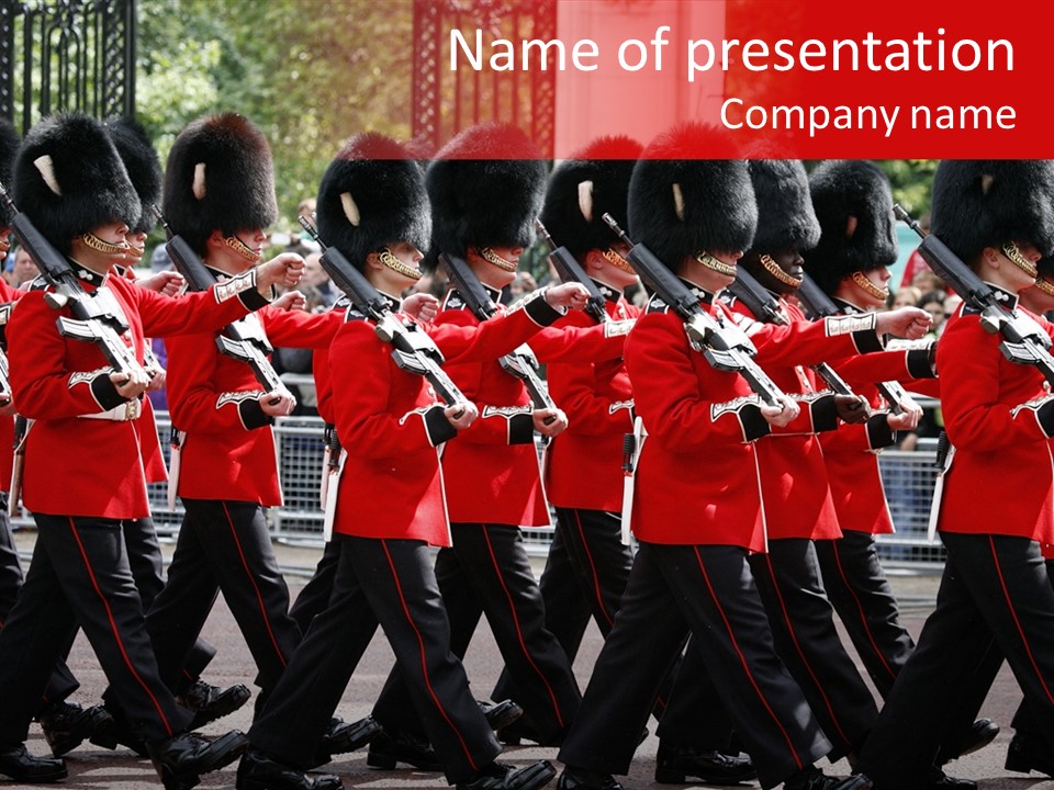 Military Ceremony Coldstream Guard Soldier PowerPoint Template