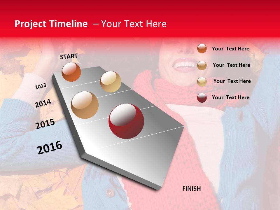 Caucasian October Yellow PowerPoint Template