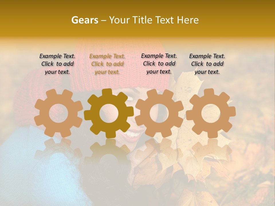 Woman Toothy Smile Cheerful PowerPoint Template