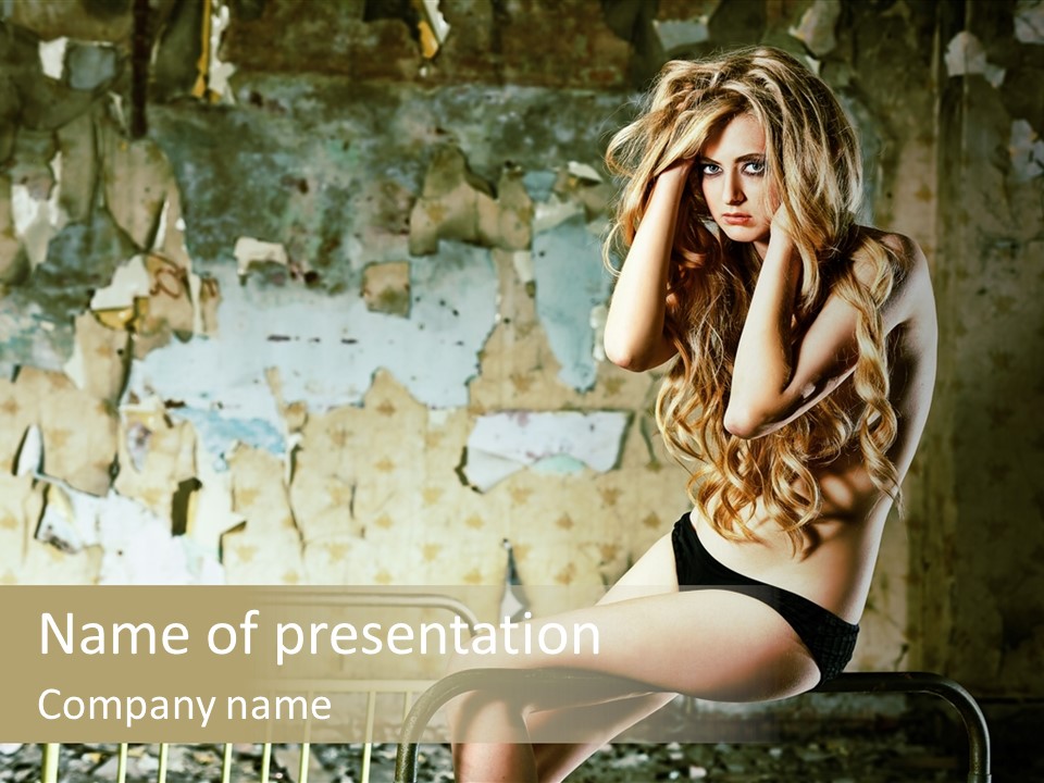 Bed Attractive Hair PowerPoint Template