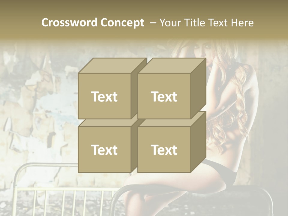 Bed Attractive Hair PowerPoint Template