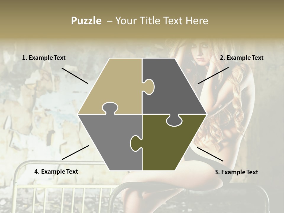 Bed Attractive Hair PowerPoint Template