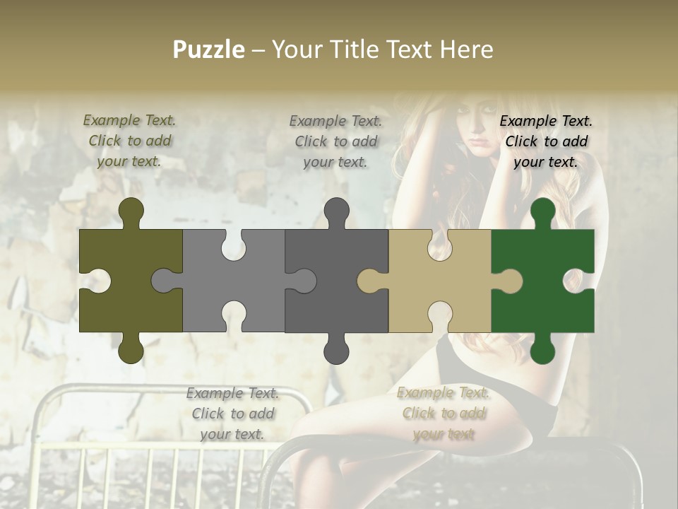 Bed Attractive Hair PowerPoint Template