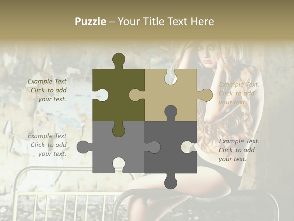 Bed Attractive Hair PowerPoint Template