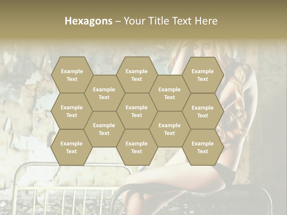 Bed Attractive Hair PowerPoint Template