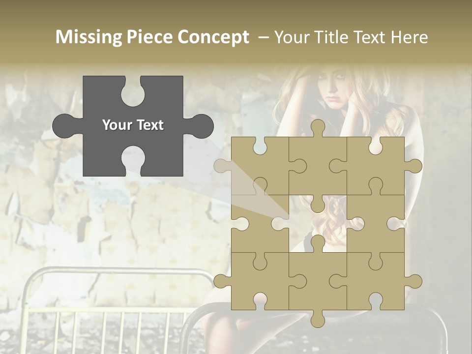 Bed Attractive Hair PowerPoint Template