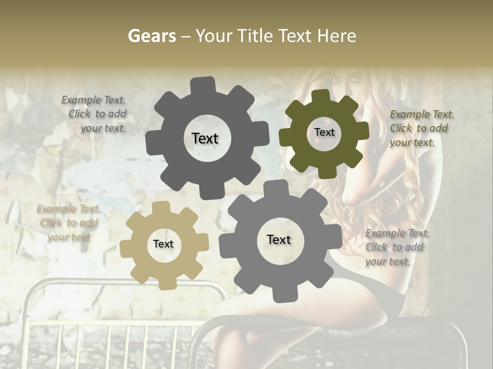 Bed Attractive Hair PowerPoint Template