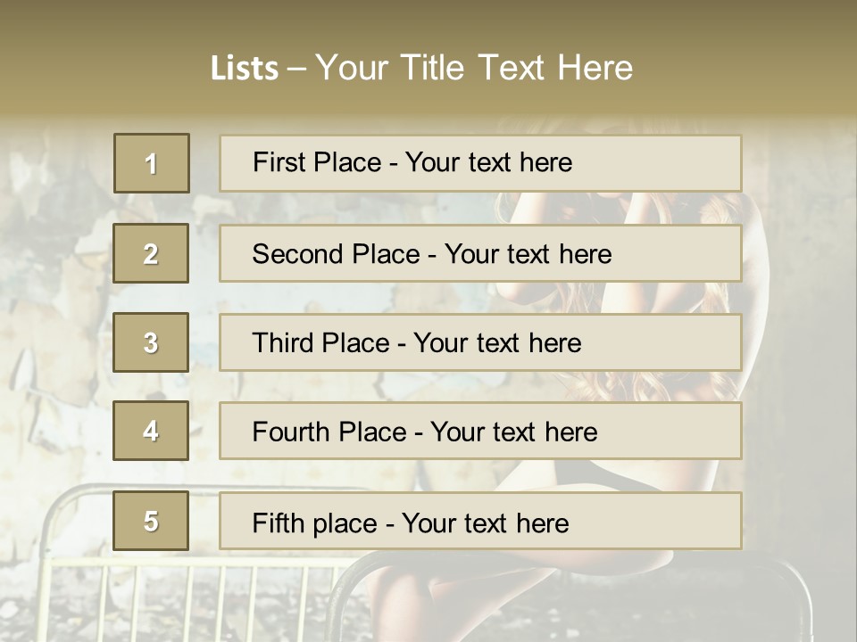 Bed Attractive Hair PowerPoint Template