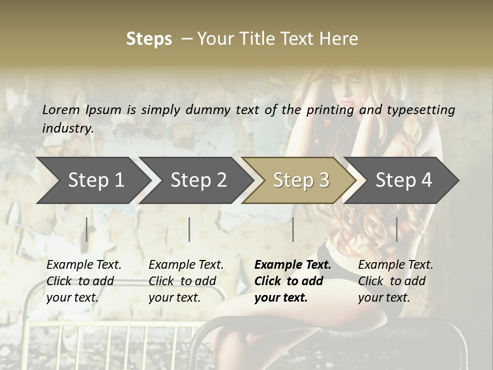 Bed Attractive Hair PowerPoint Template