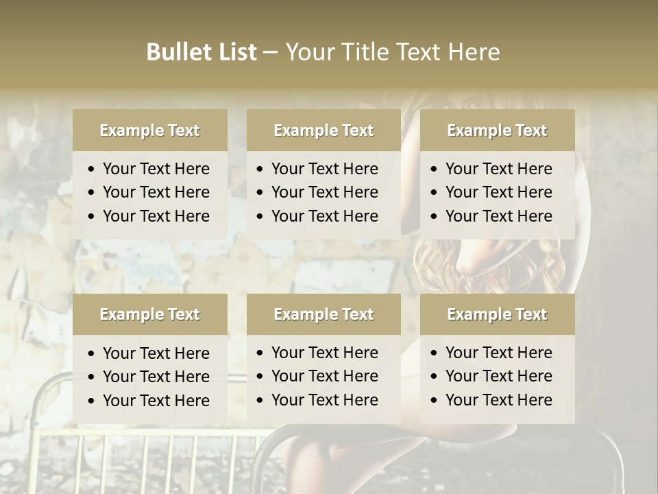 Bed Attractive Hair PowerPoint Template