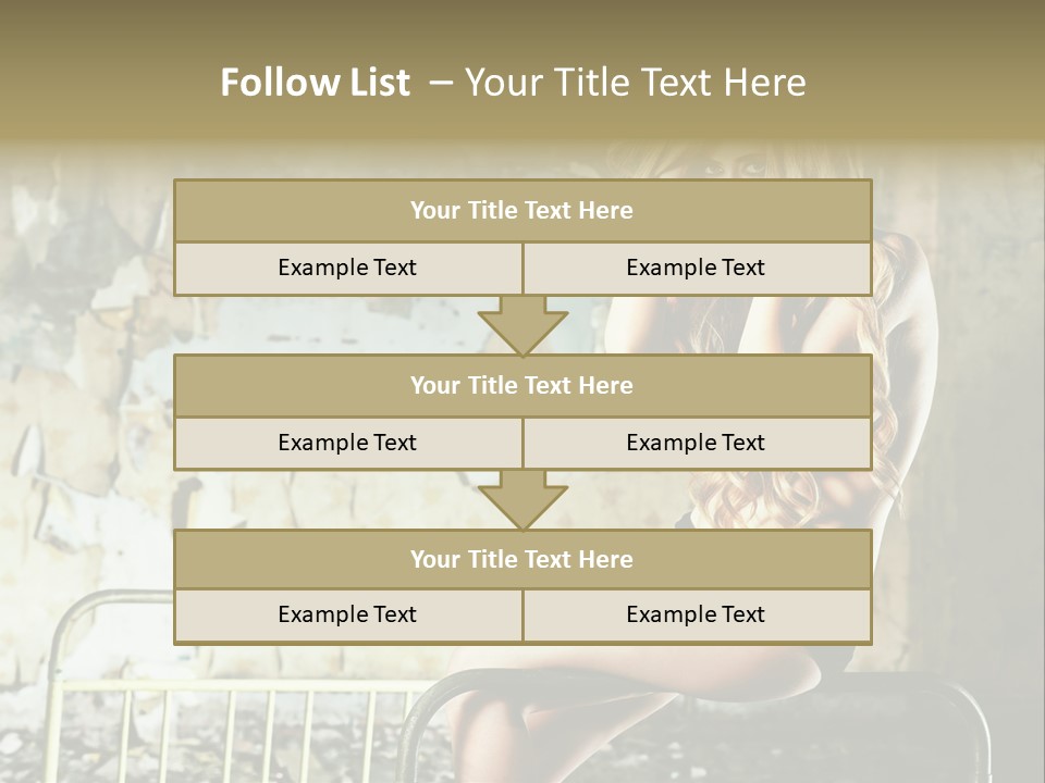 Bed Attractive Hair PowerPoint Template