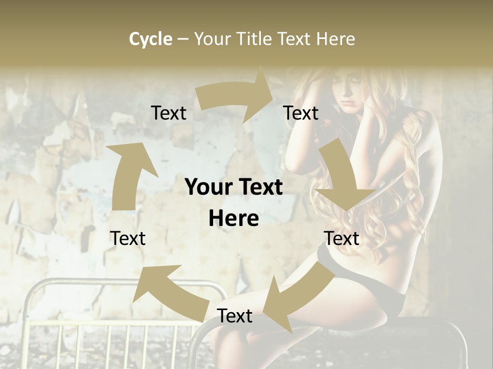 Bed Attractive Hair PowerPoint Template