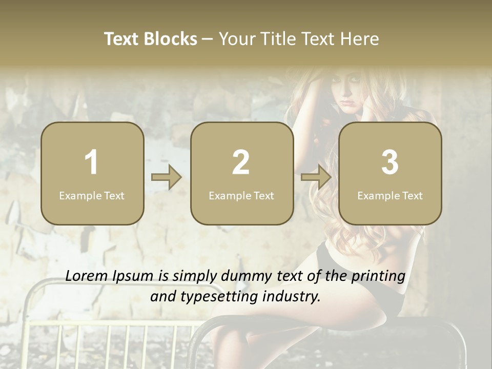 Bed Attractive Hair PowerPoint Template