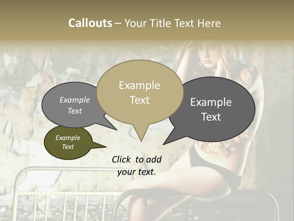 Bed Attractive Hair PowerPoint Template