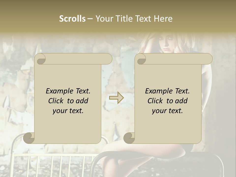 Bed Attractive Hair PowerPoint Template